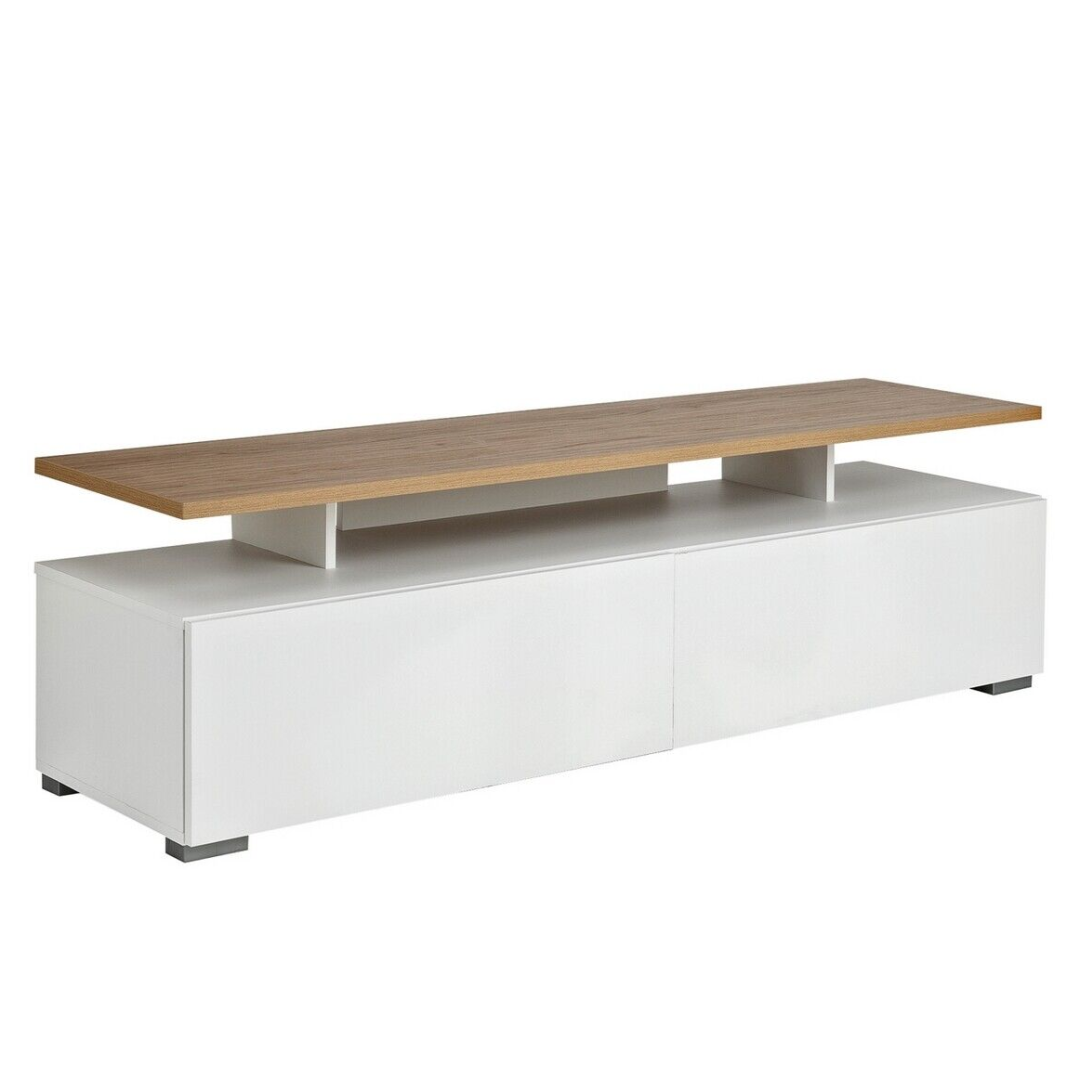 Floating Top TV Unit - White & Oak (B Grade 51537-51541) | Media Cabinet Floating Top TV Unit - White & Oak (B Grade 51537-51541) | Media Cabinet