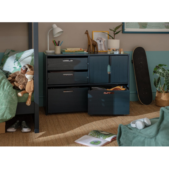Kids Rico Double Storage Unit - Blue | Children's Bedroom Storage