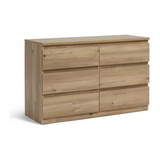  Jenson 3+3 Drawer Chest - Oak Effect