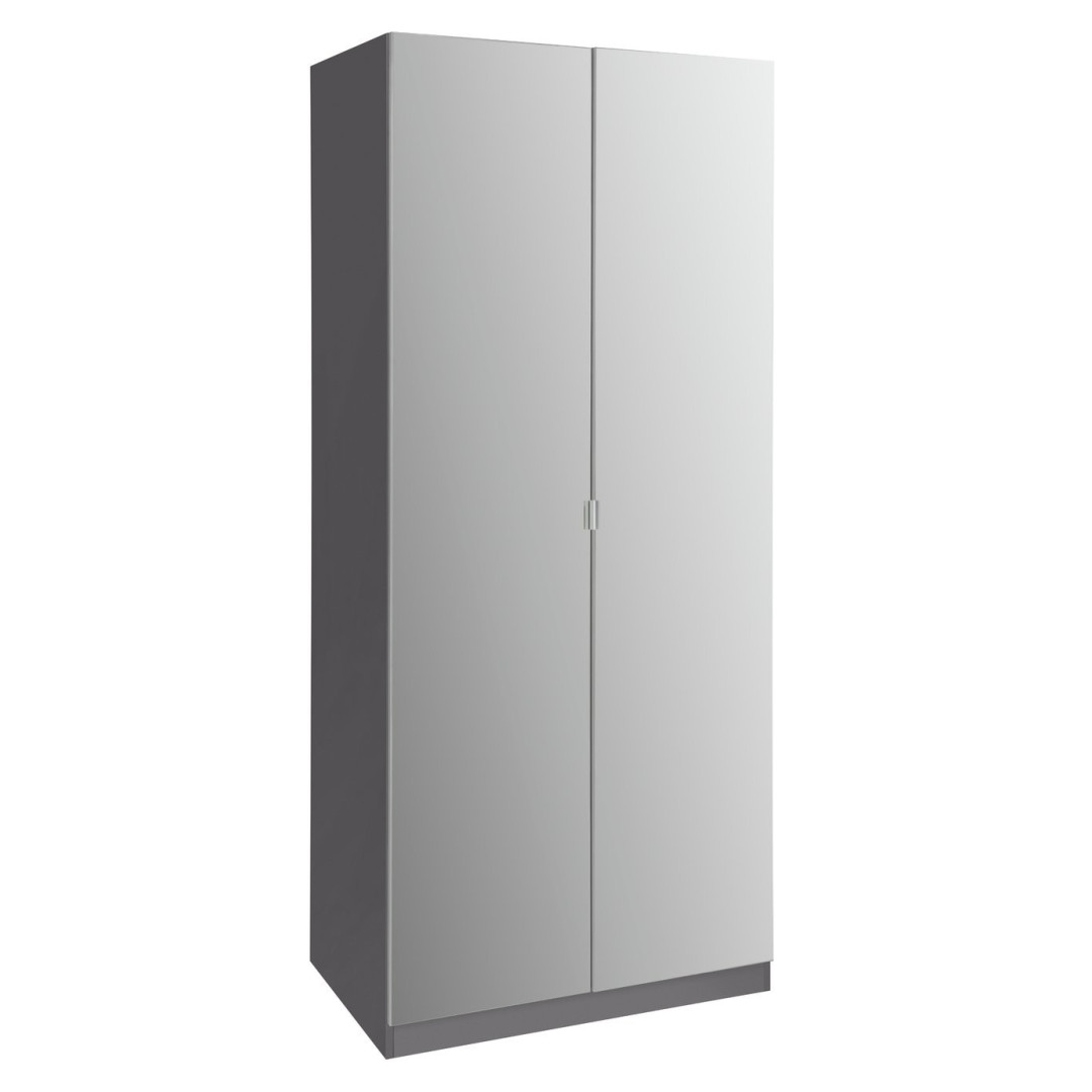 Munich 2 Door Mirror Wardrobe - Anthracite | Modernity Style Walk-In Closet Munich 2 Door Mirror Wardrobe - Anthracite | Modernity Style Walk-In Closet