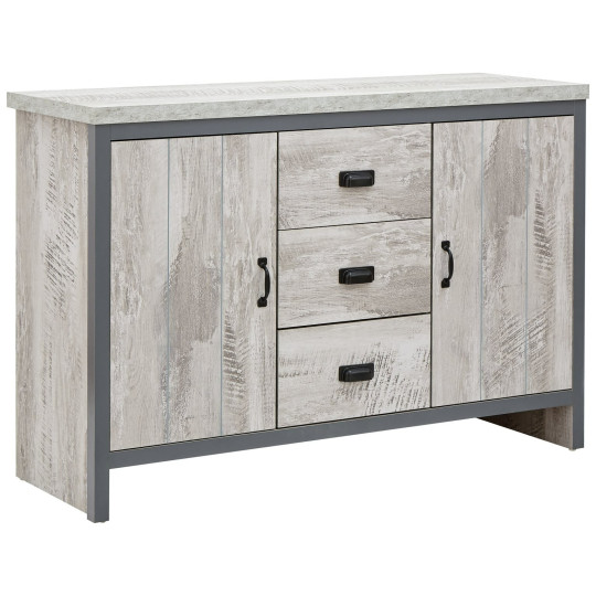 GFW Boston 2 Door 3 Drawer Sideboard - Grey | Modern Living Storage