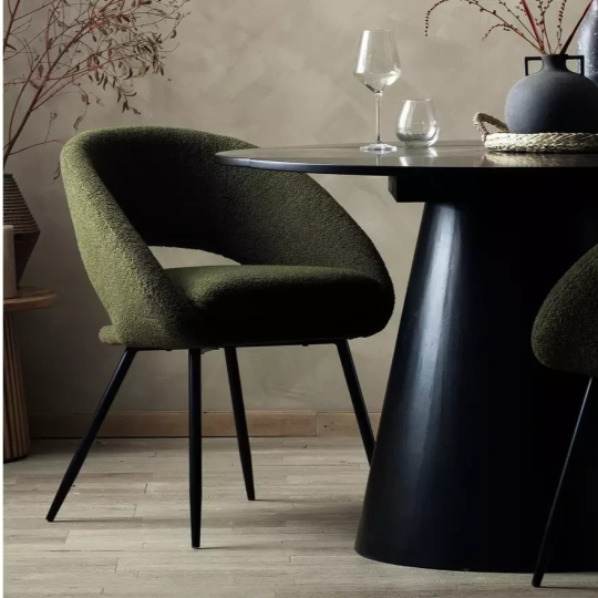 Home Hermione Boucle Chair Green | Accent Living Room Armchair