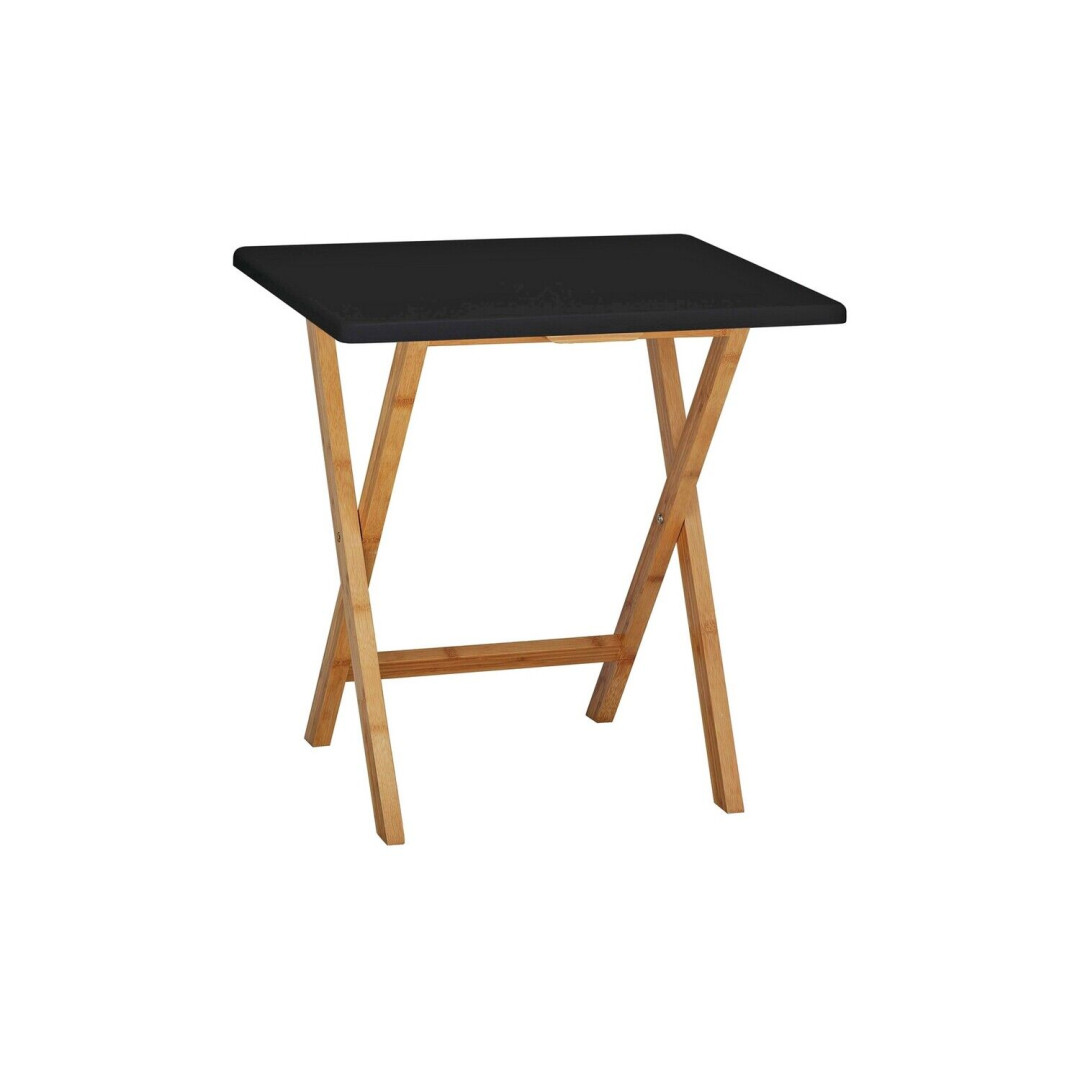 Drew Folding Bamboo 2 Seater Table - Black | Compact Outdoor Indoor Drew Folding Bamboo 2 Seater Table - Black | Compact Outdoor Indoor