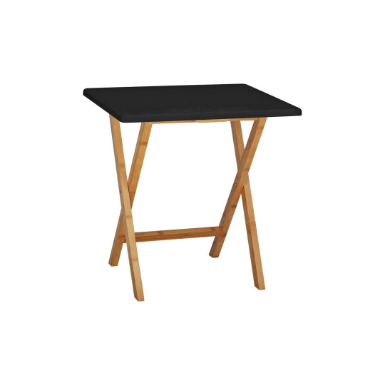 Drew Folding Bamboo 2 Seater Table - Black | Compact Outdoor Indoor