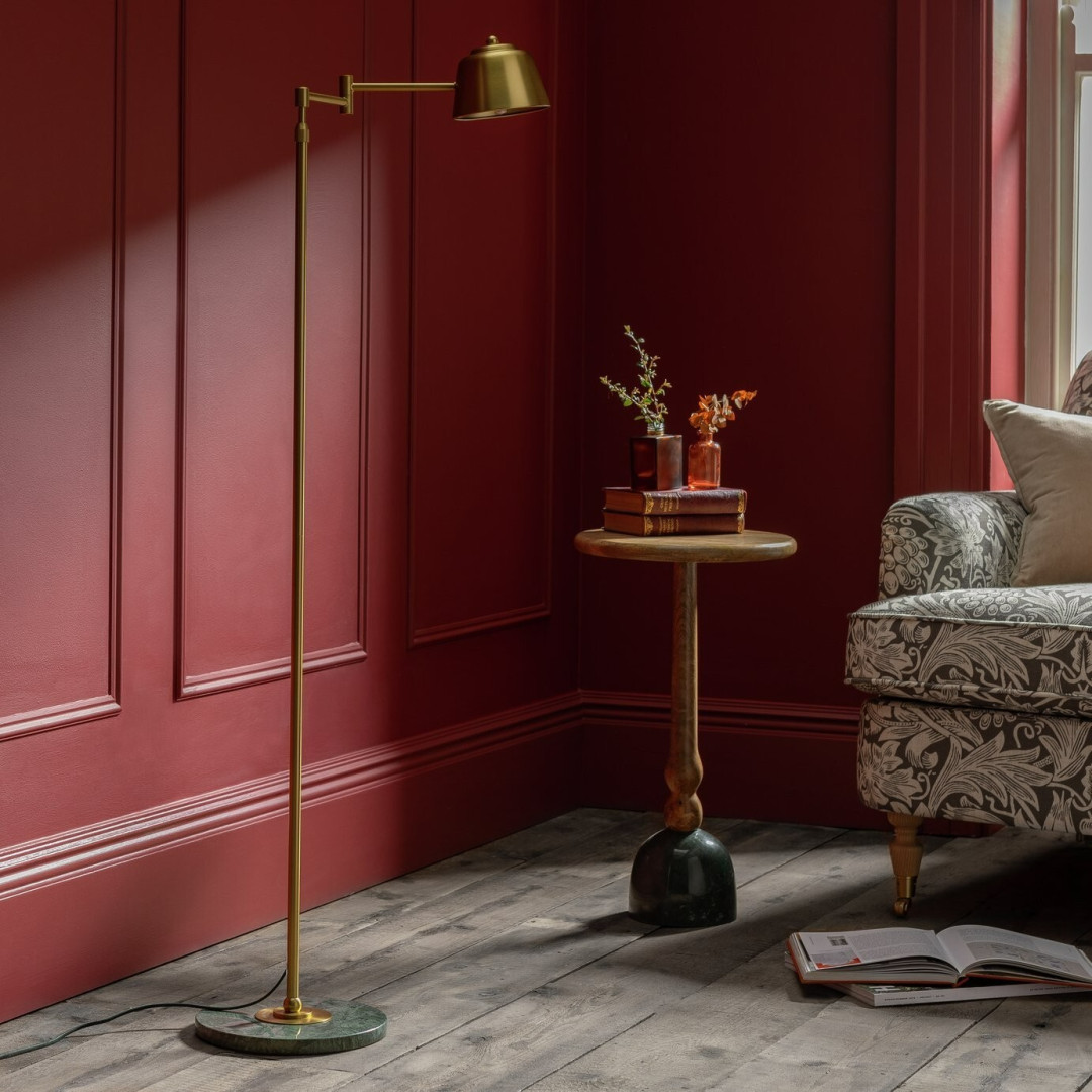 x Morris & Co. Library Swing Arm Brass Floor Lamp x Morris & Co. Library Swing Arm Brass Floor Lamp