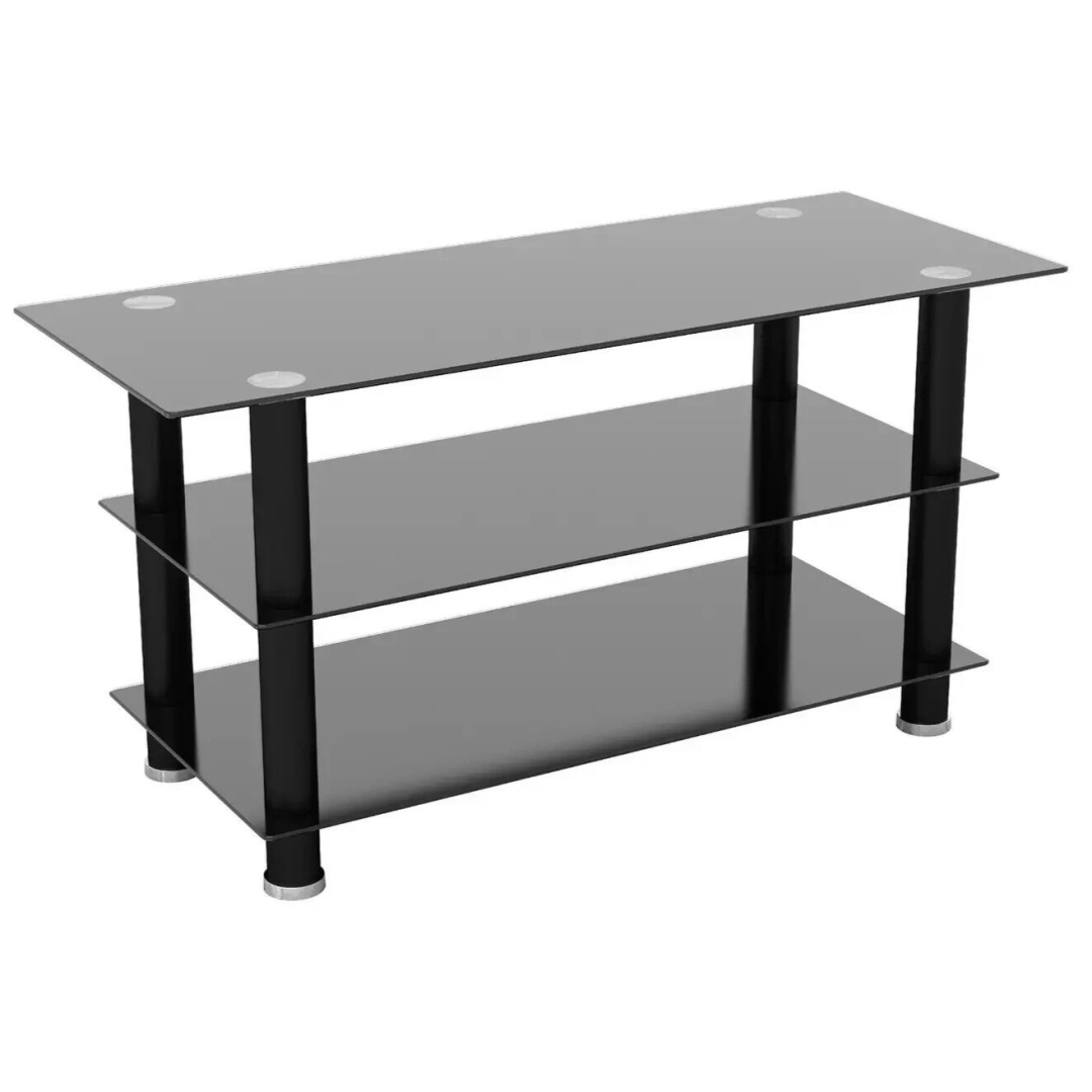 AVF TV Stand With Storage in Black - Up to 50 Inch TV Unit Glass - 100cm Wide AVF TV Stand With Storage in Black - Up to 50 Inch TV Unit Glass - 100cm Wide