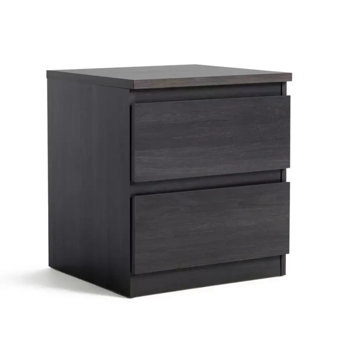 Home Jenson 2 Drawer Bedside Table Black Oak Effect | Bedroom Storage Nightstand Home Jenson 2 Drawer Bedside Table Black Oak Effect | Bedroom Storage Nightstand