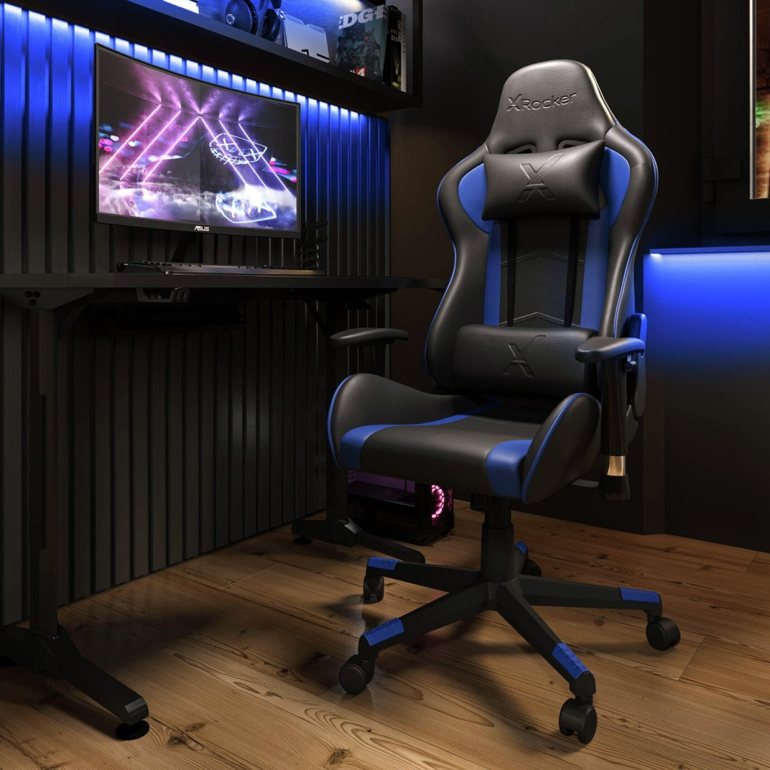 X Rocker Alpha eSports Office Gaming Chair - Blue X Rocker Alpha eSports Office Gaming Chair - Blue