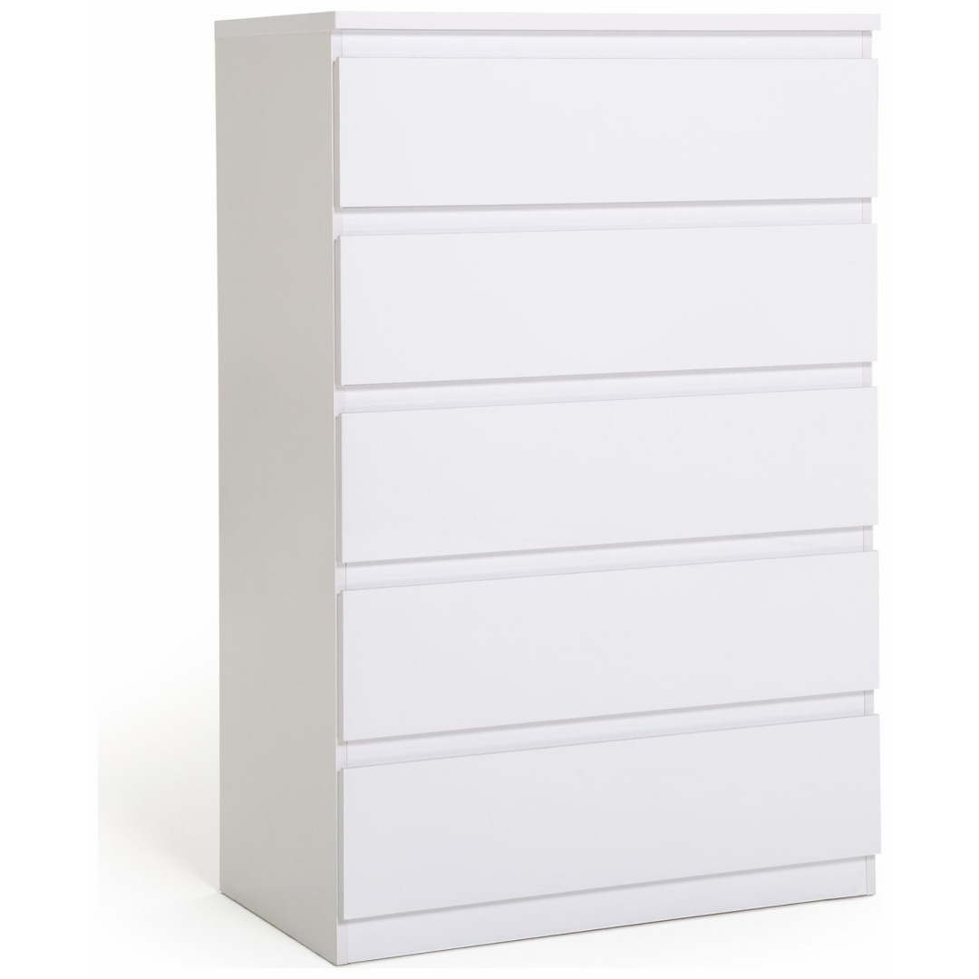 Jenson Gloss 5 Drawer Chest - White | Sleek Storage Solution Jenson Gloss 5 Drawer Chest - White | Sleek Storage Solution