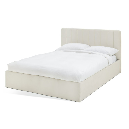 Home Pandora Double End Lift Ottoman Bed - Cream | Lift-up storage bed