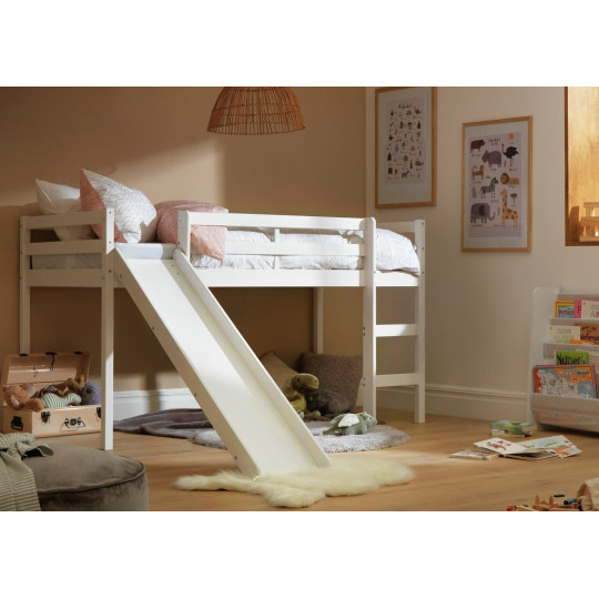 Home Kaycie Mid Sleeper with Slide - White
