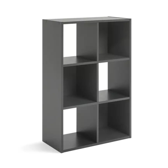 Home Squares 6 Cube Storage Unit - Dark Grey | Modern Shelf Organizer Storage
