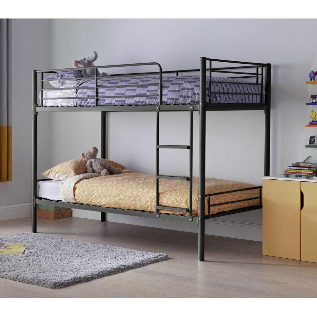 Mason Single Bunk Bed For Kids / Adults / Teenager -Black 2 Memory Foam Mattress Mason Single Bunk Bed For Kids / Adults / Teenager -Black 2 Memory Foam Mattress