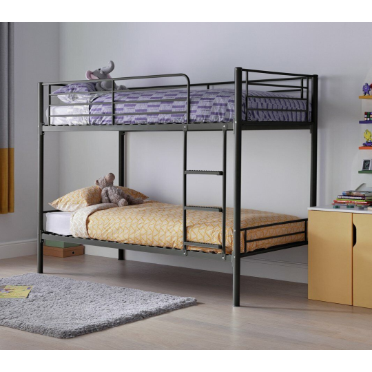 Mason Single Bunk Bed For Kids / Adults / Teenager - Black (No Mattress)