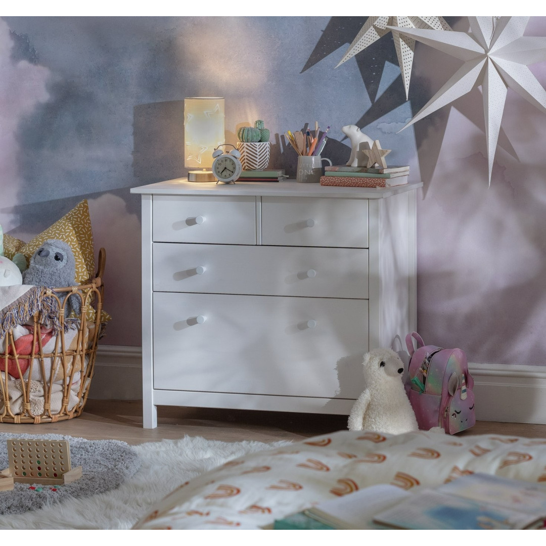 Home Kids Scandinavia 4 Chest of Drawers - White | White Kids Dresser Home Kids Scandinavia 4 Chest of Drawers - White | White Kids Dresser
