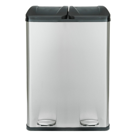 55 Litre 2 Compartment Recycling Bin - Steel