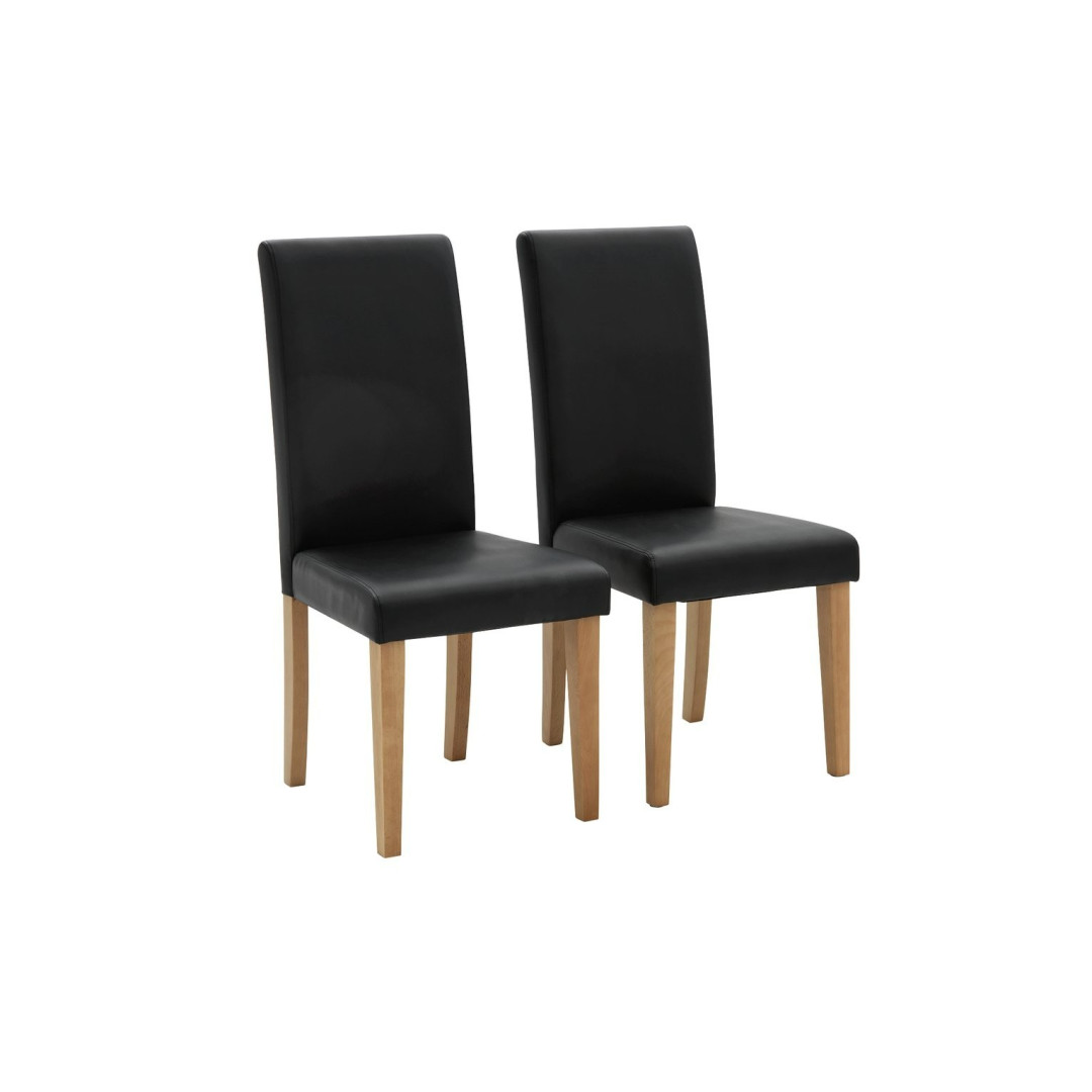 Home Pair of Midback Dining Chairs - Black | Set of 2 dining chairs Home Pair of Midback Dining Chairs - Black | Set of 2 dining chairs