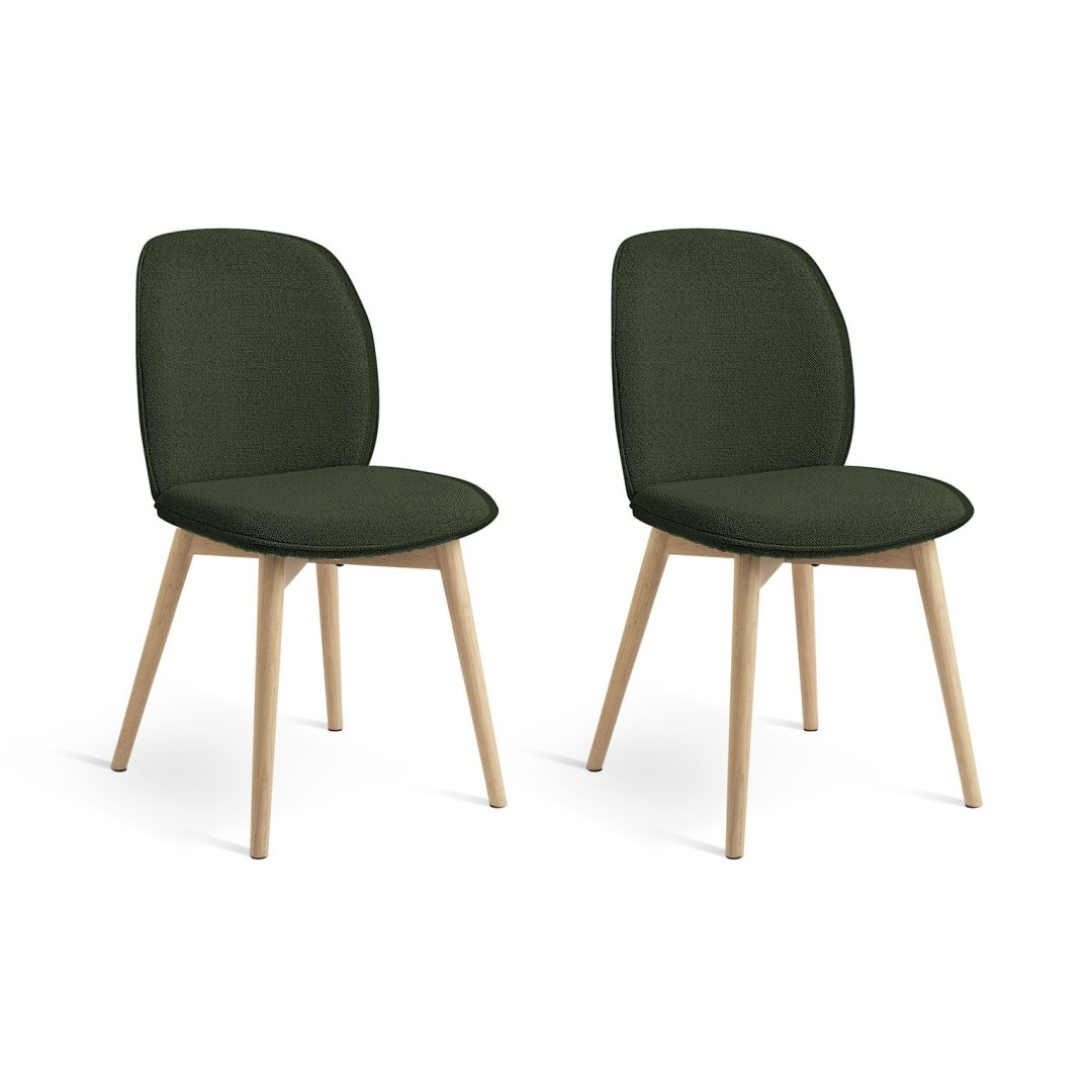 Laurel Pair of Fabric Dining Chairs - Dark Green | Rich Color Accent Laurel Pair of Fabric Dining Chairs - Dark Green | Rich Color Accent