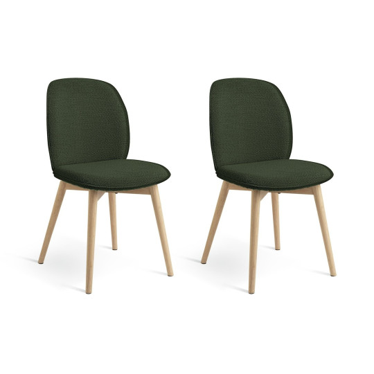 Laurel Pair of Fabric Dining Chairs - Dark Green | Rich Color Accent