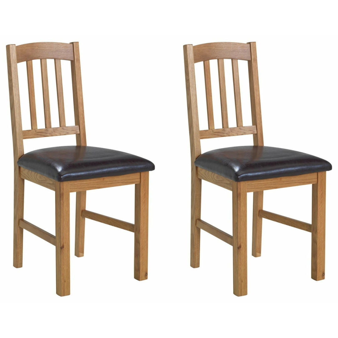Pair of Solid Oak Slatted Chairs Pair of Solid Oak Slatted Chairs