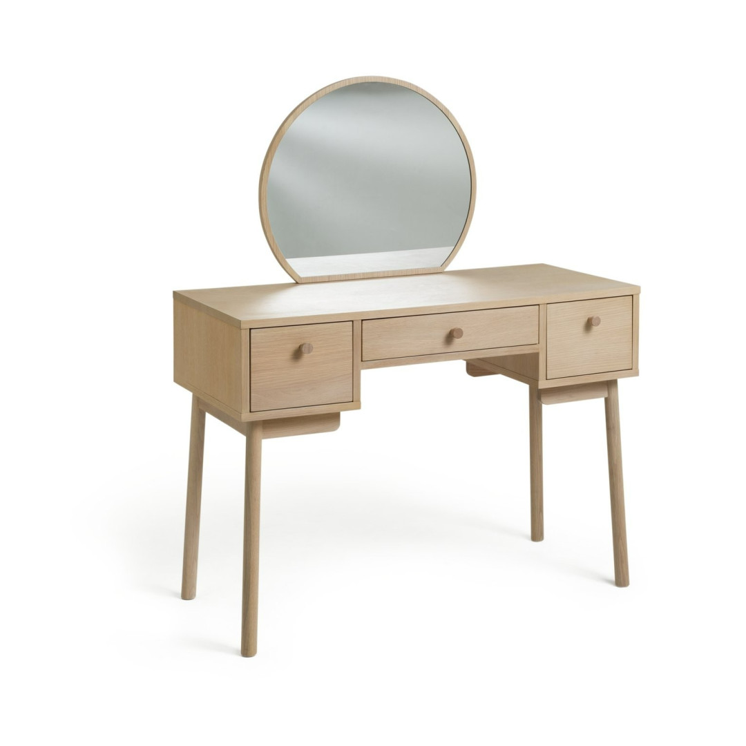 Moorlands 3 Drawer Dressing Table - Light Oak Veneer | Modern Vanity Station Moorlands 3 Drawer Dressing Table - Light Oak Veneer | Modern Vanity Station