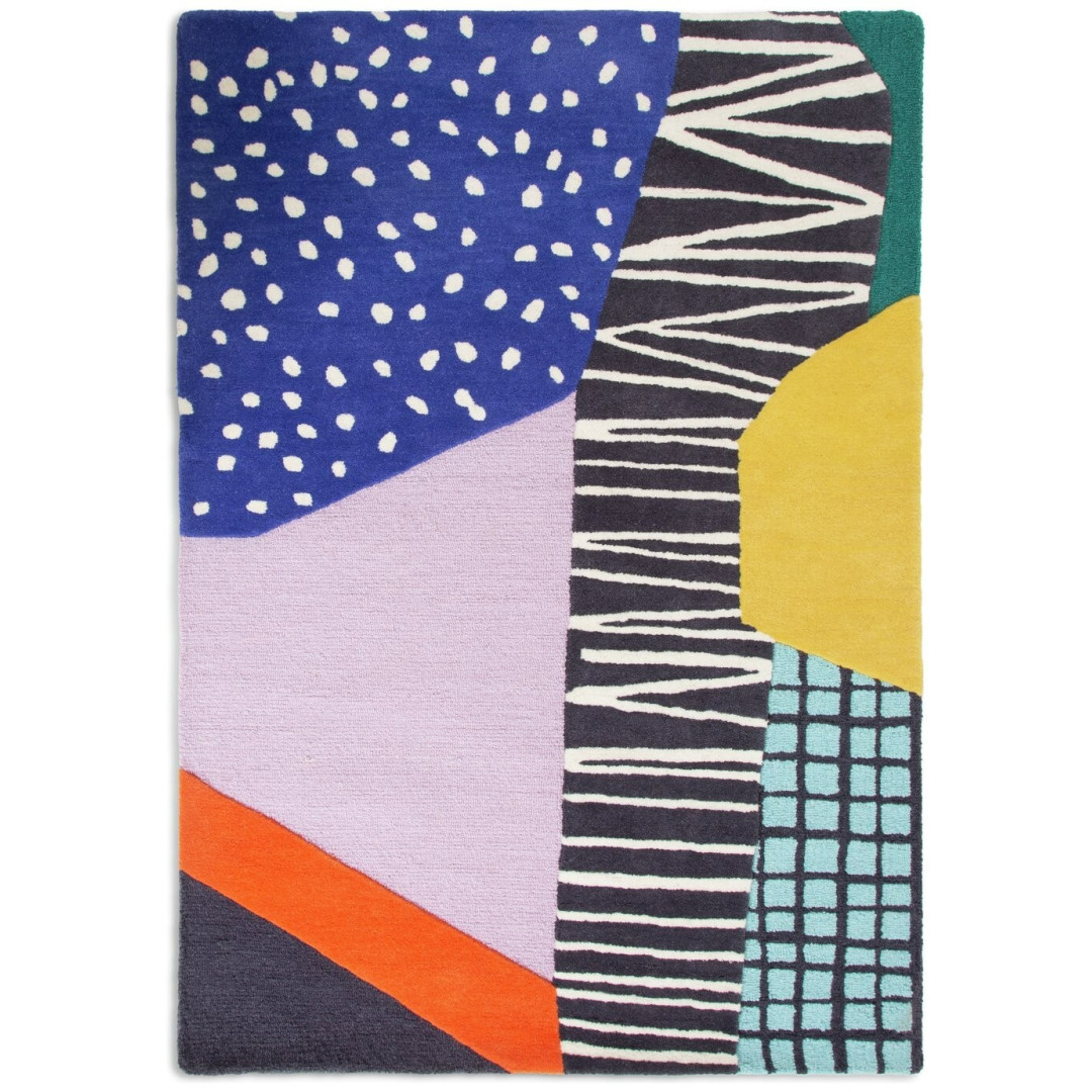 Abstract Tufted Wool Cut Pile Rug - 170x120cm Abstract Tufted Wool Cut Pile Rug - 170x120cm
