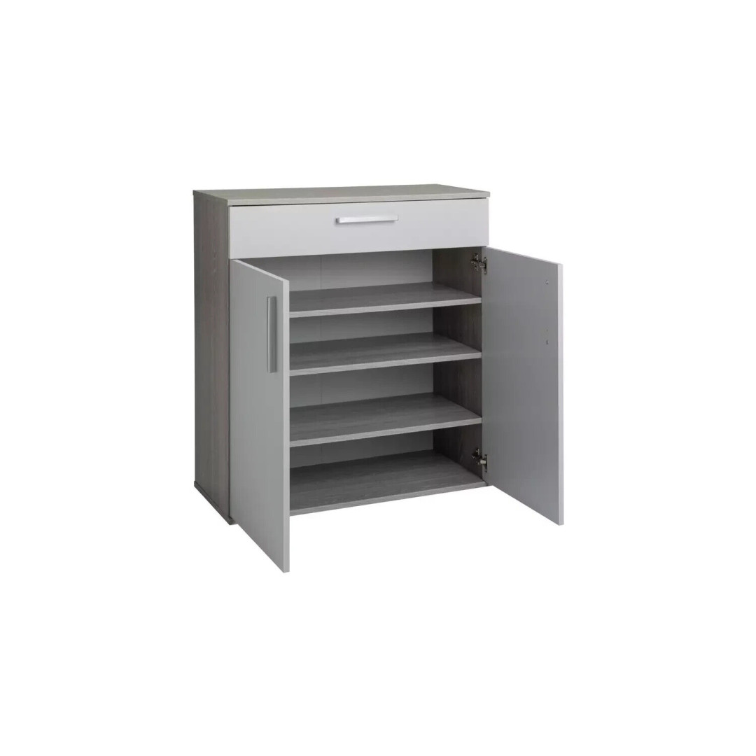 Venetia 2 Door Shoe Storage Cabinet - Grey & Oak Venetia 2 Door Shoe Storage Cabinet - Grey & Oak