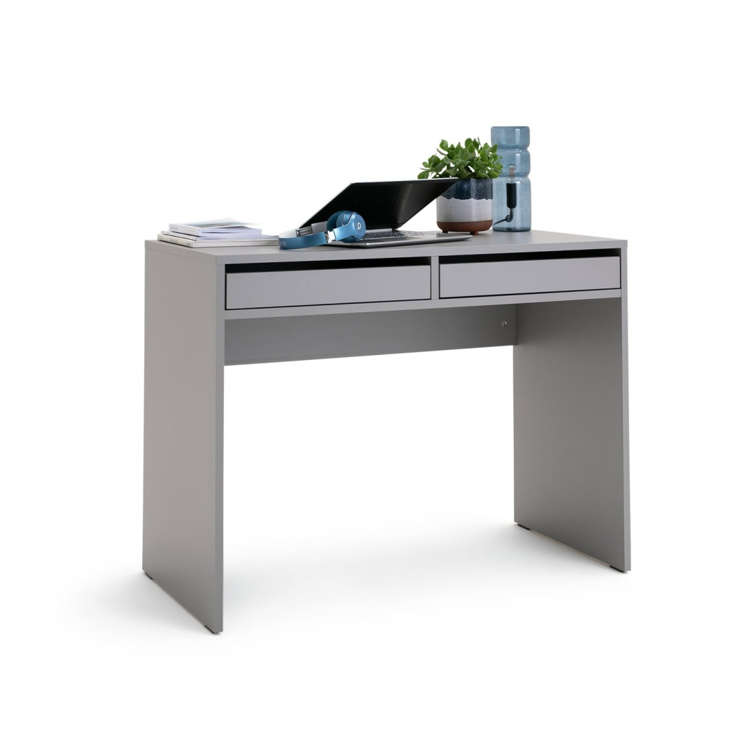 Home Pepper 2 Drawer Office Desk Grey | Modern Home Office Workstation Desk Home Pepper 2 Drawer Office Desk Grey | Modern Home Office Workstation Desk
