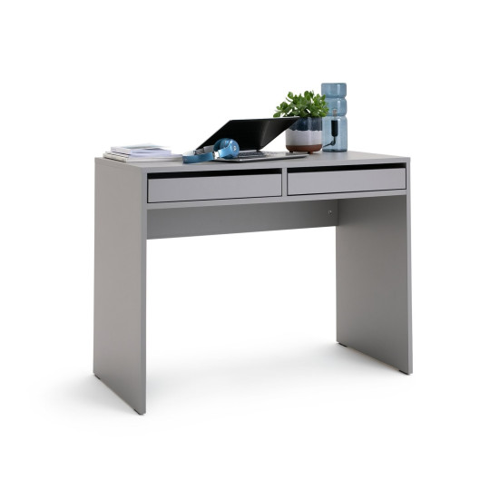 Home Pepper 2 Drawer Office Desk Grey | Modern Home Office Workstation Desk