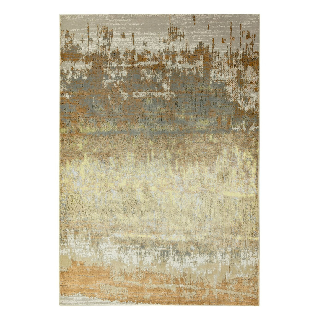 Asiatic Aurora Shiny Abstract Gold Cut Pile Rug - 170x120cm | Modern Carpet Asiatic Aurora Shiny Abstract Gold Cut Pile Rug - 170x120cm | Modern Carpet