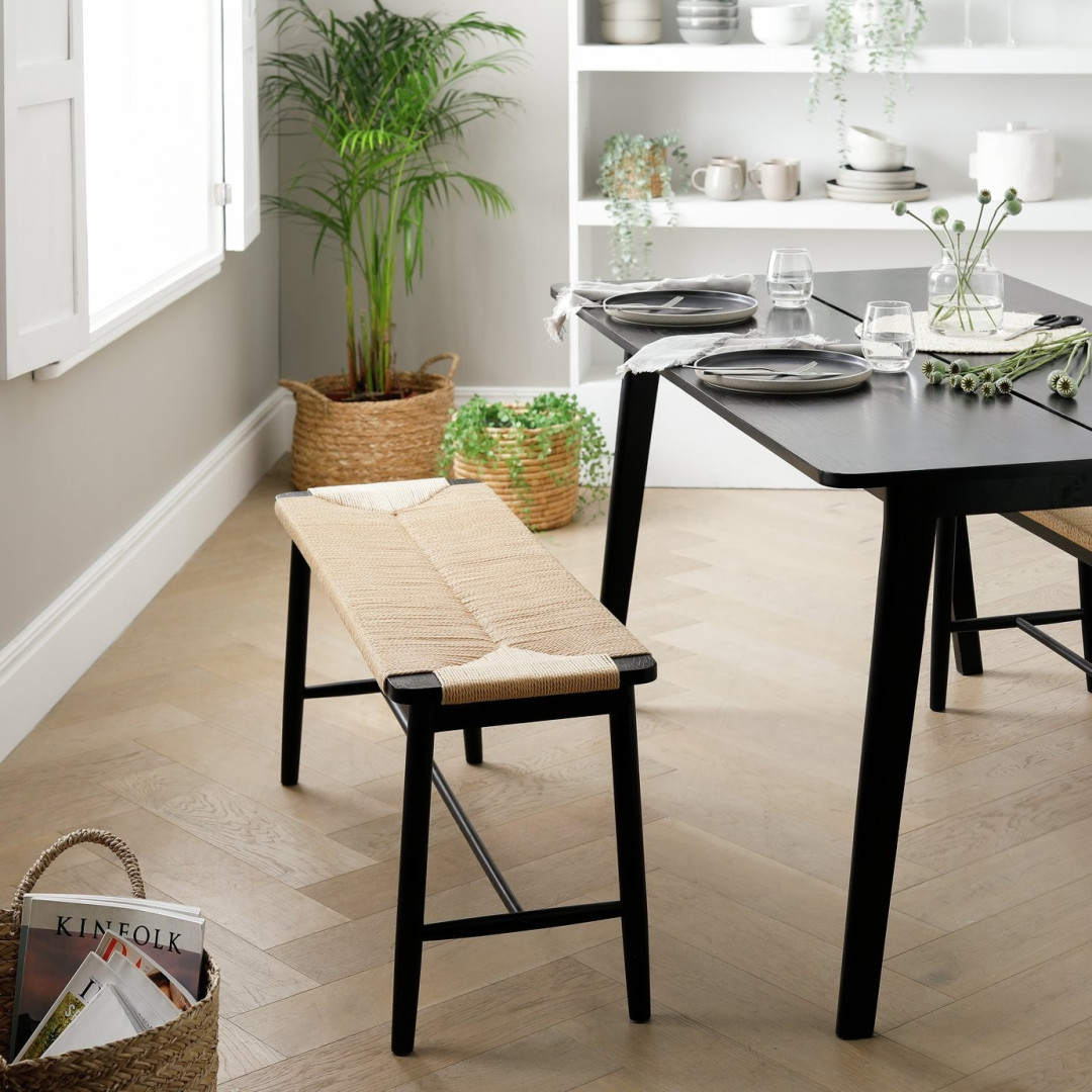 Hanna Oak Bench - Black. Hanna Oak Bench - Black.