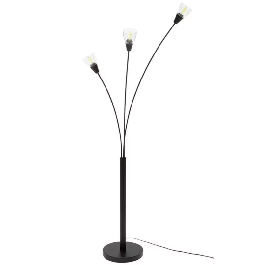Curico 3 Light Floor Lamp - Matt Black