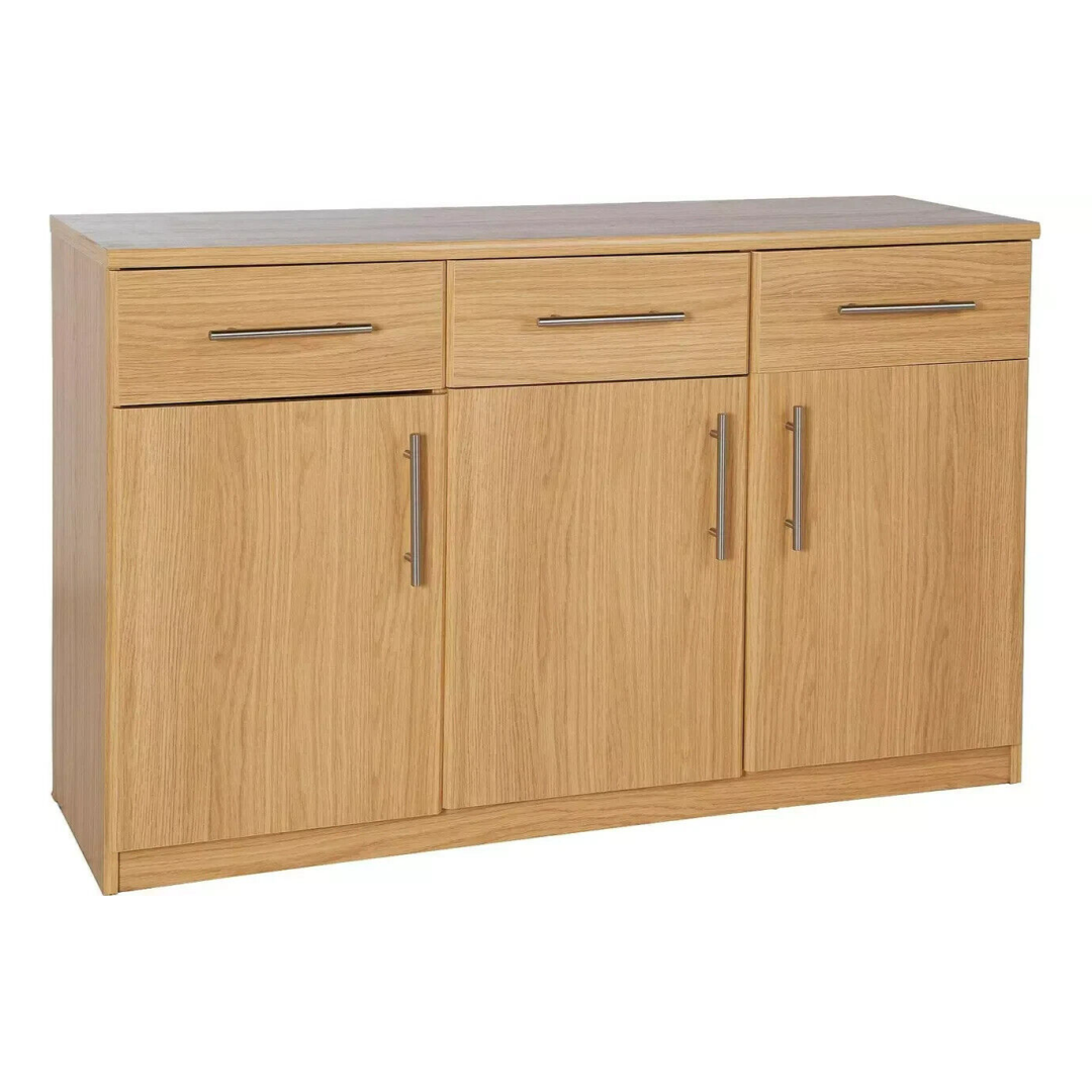 Anderson 3 Dr and 3 Drawer Sideboard - Oak Effect | Modern Storage Cabinet Unit Anderson 3 Dr and 3 Drawer Sideboard - Oak Effect | Modern Storage Cabinet Unit