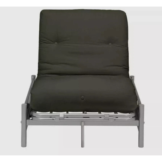 Single Metal Futton - Silver | Compact Futon Bed