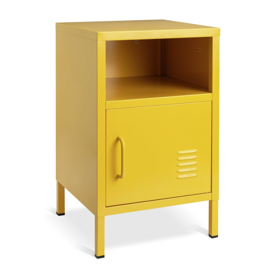 Stevie 1 Door Bedside Table - Mustard Stevie 1 Door Bedside Table - Mustard
