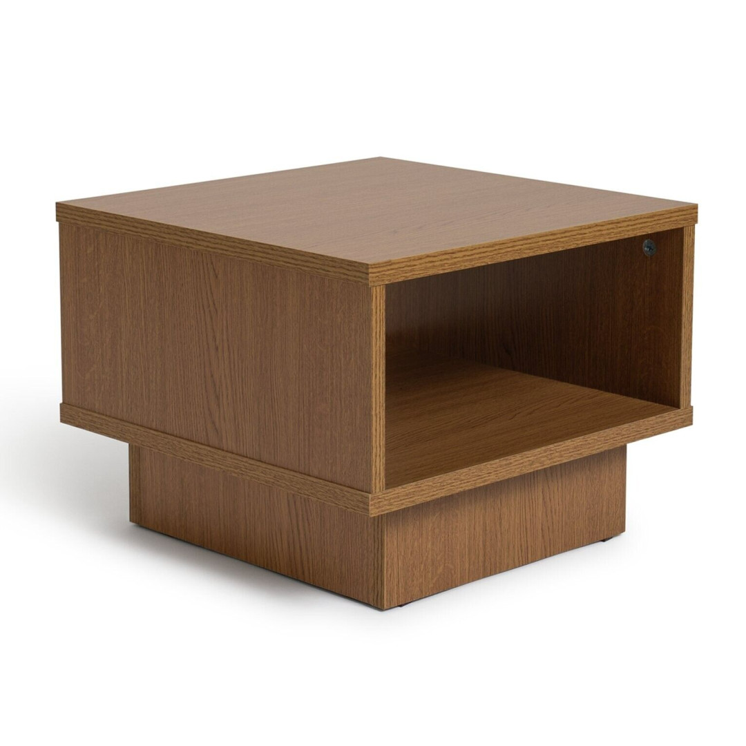 Cubes 1 Shelf End Table - Oak Effect Cubes 1 Shelf End Table - Oak Effect