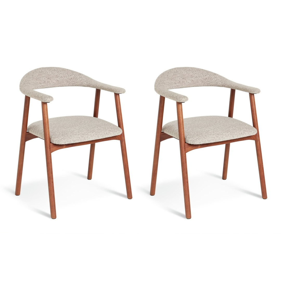 Lex Pair of Fabric Dining Chairs- Walnut | Upholstered Kitchen Furniture Lex Pair of Fabric Dining Chairs- Walnut | Upholstered Kitchen Furniture