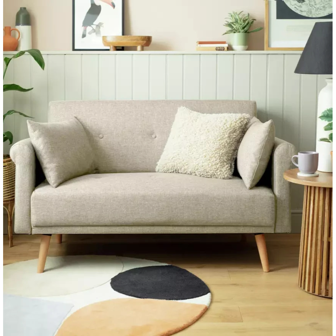 Home Evie Fabric 2 Seater Sofa Natural | Modern Living Room Seating Furniture Home Evie Fabric 2 Seater Sofa Natural | Modern Living Room Seating Furniture