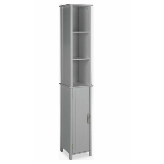 Tongue & Groove Tallboy - Grey | Modern Bathroom Storage Cabinet Shelving Unit