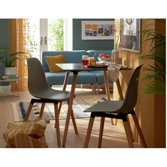 Berlin Grey Dining Table & 2 Grey Chairs | Modern Kitchen Furniture Set