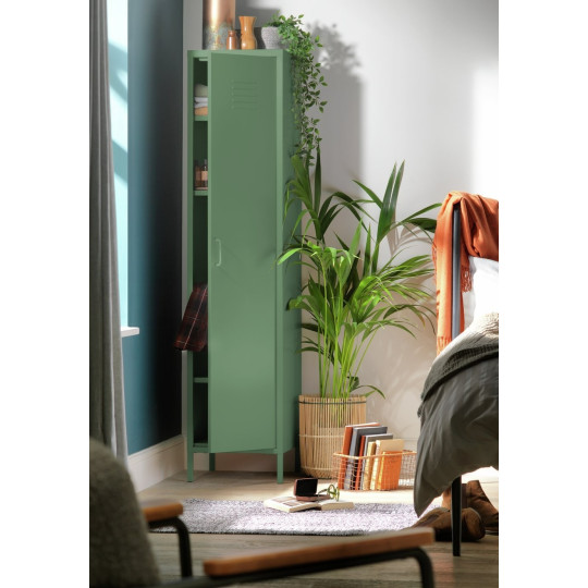 Stevie Tall 1 Door 4 Shelf Locker - Green | Vertical Space Solution
