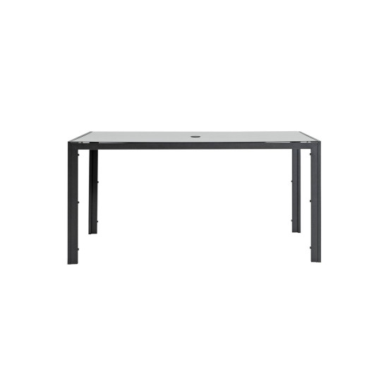 Hereford Table - Black | Modern Garden Furniture Glass Top Outdoor Patio Table