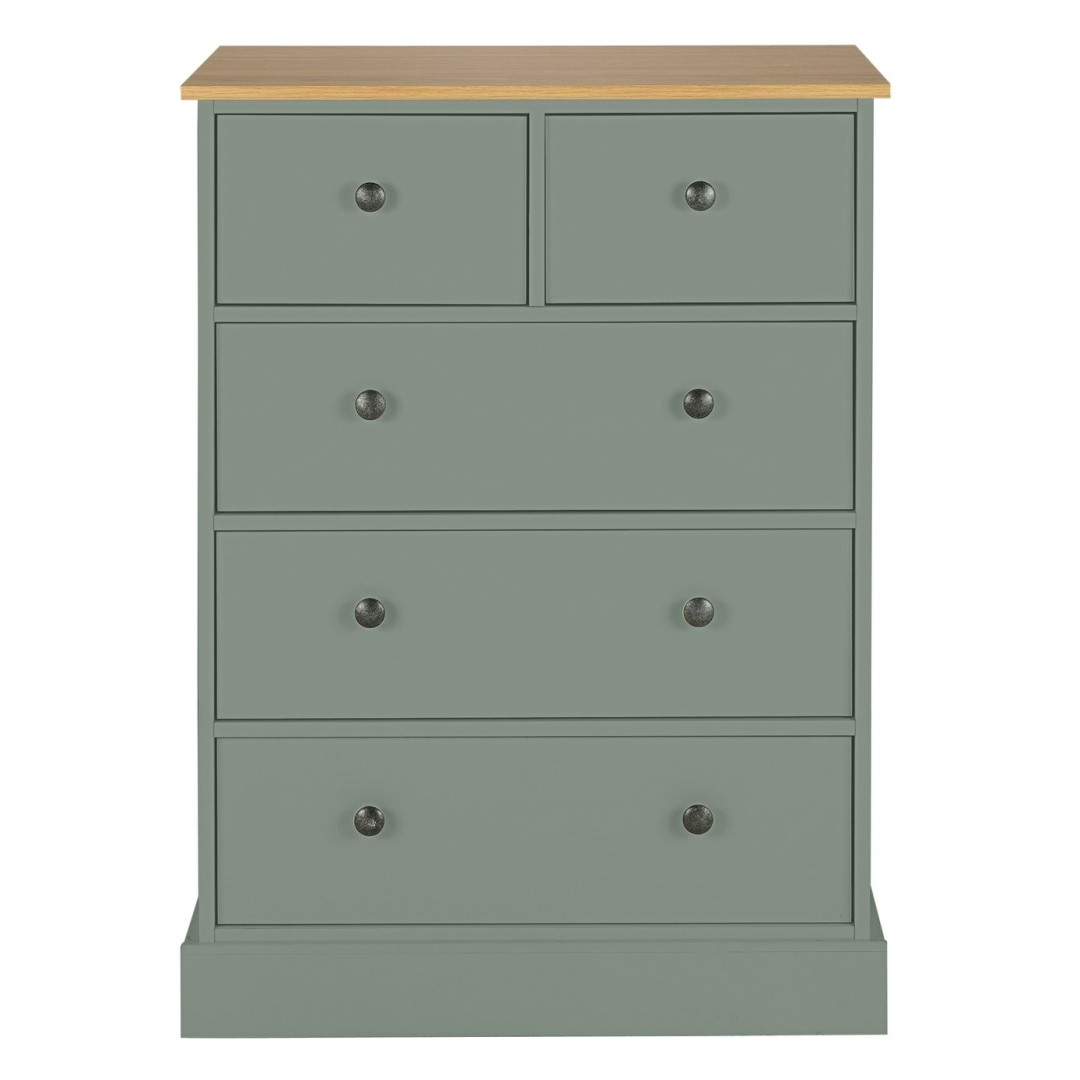 Home Kensington 5 Drawer Chest - Sage Green | Organized Clothing Space Home Kensington 5 Drawer Chest - Sage Green | Organized Clothing Space