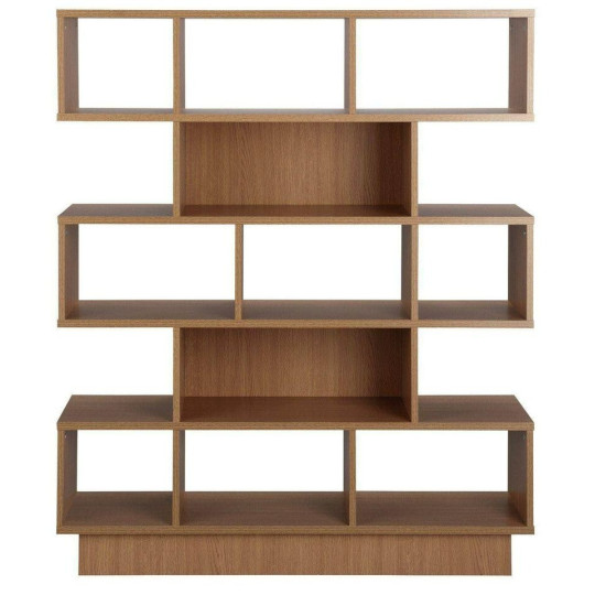 Cubes Wide Boockase - Oak Effect | Wooden Storage Shelving Unit Living