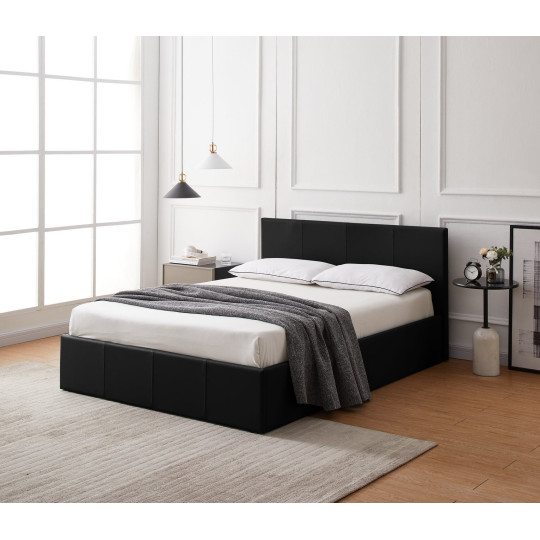Lavendon Small Double Side Open Ottoman Bed-Black ( B Grade 52751 - 52752 )