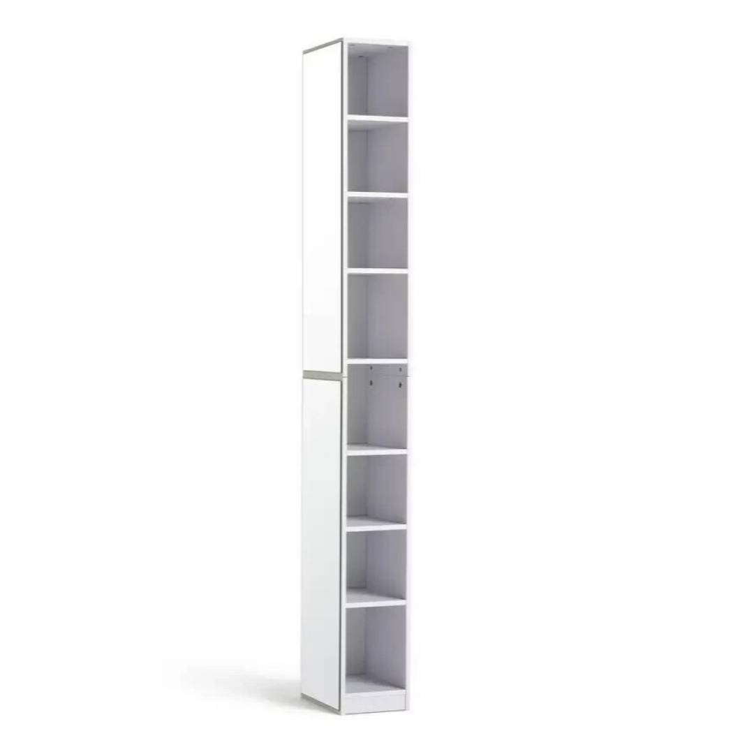 Prime Mirrored Narrow Tallboy - White ( B Grade ) Prime Mirrored Narrow Tallboy - White ( B Grade )
