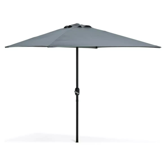 2m Square Garden Parasol - Grey | Large Outdoor Umbrella Patio Garden