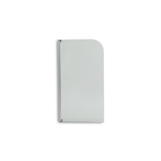 Half Frame Radius Bath Screen - Silver | Modern Bathroom Glass Shower Panel Door