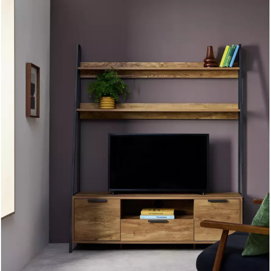 Nomad 2 Door 1 Drawer Media Unit Natural | Living Room TV Stand Cabinet Furnitur