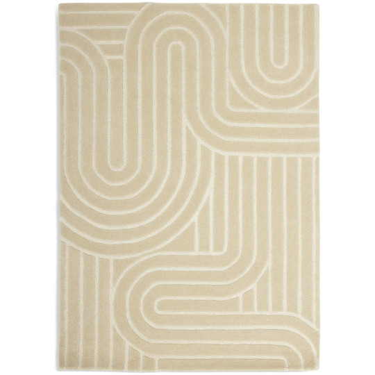 Mirage Carved Cream Cut Pile Rug - 230x160cm
